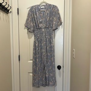 EUC Women’s Dress Forum Smocked Waist Floral Dress Sz S